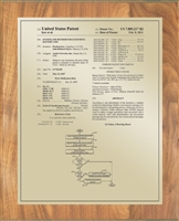 Patent Plaques Custom Wall Hanging Traditional Patent Plaque - 10.5" x 13" Gold and Oak.