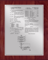 Patent Plaques Custom Wall Hanging Traditional Patent Plaque - 10.5" x 13" Silver and Cherry.