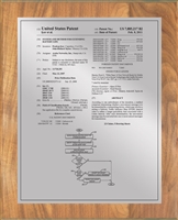 Patent Plaques Custom Wall Hanging Traditional Patent Plaque - 10.5" x 13" Silver and Oak.