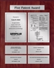 Patent Plaques Custom Wall Hanging 5-Series Patent Plaque - Silver on Cherry.