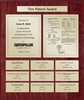 Patent Plaques Custom Wall Hanging 10-Series Patent Plaque - Gold on Cherry.