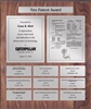 Patent Plaques Custom Wall Hanging 10-Series Patent Plaque - Silver on Walnut.