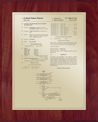 Patent Plaques Custom Wall Hanging Traditional Patent Plaque - 8" x 10" Gold and Cherry.