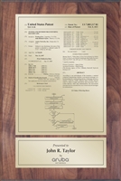 Patent Plaques Custom Wall Hanging Traditional Patent Plaque - 8" x 12" Gold and Walnut.