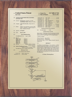 Patent Plaques Custom Wall Hanging Traditional Patent Plaque - 9" x 12" Gold and Walnut.