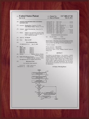 Patent Plaques Custom Wall Hanging Traditional Patent Plaque - 9" x 12" Silver and Cherry.