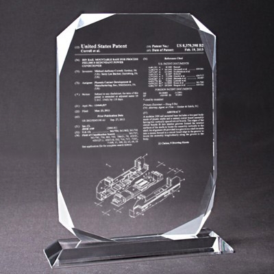 Patent Plaques Custom Desktop Traditional Diamond Patent Award.