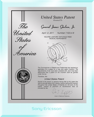 Patent Plaques Custom Wall Hanging Ultramodern Contemporary Patent Plaque - 8" x 10" Silver and Clear Acrylic.