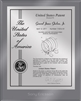Patent Plaques Custom Wall Hanging Ultramodern Contemporary Patent Plaque - 8" x 10" Silver and Translucent Grey Acrylic.