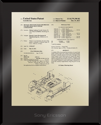 Patent Plaques Custom Wall Hanging Ultramodern Traditional Patent Plaque - 10.5" x 13" Gold and Black Acrylic.