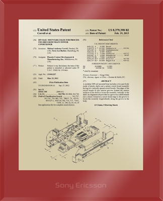 Patent Plaques Custom Wall Hanging Ultramodern Traditional Patent Plaque - 10.5" x 13" Gold and Red Acrylic.