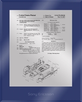 Patent Plaques Custom Wall Hanging Ultramodern Traditional Patent Plaque - 10.5" x 13" Silver and Blue Acrylic.