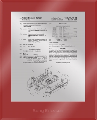 Patent Plaques Custom Wall Hanging Ultramodern Traditional Patent Plaque - 10.5" x 13" Silver and Red Acrylic.