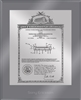 Patent Plaques Custom Wall Hanging Ultramodern Vintage Patent Plaque - 10.5" x 13" Silver and Translucent Grey Acrylic.