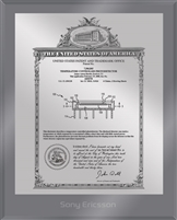 Patent Plaques Custom Wall Hanging Ultramodern Vintage Patent Plaque - 8" x 10" Silver and Translucent Grey Acrylic.