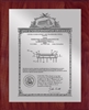 Patent Plaques Custom Wall Hanging Vintage Patent Plaque - 10.5" x 13" Silver and Cherry.