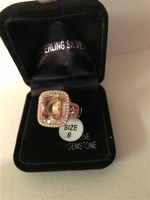 14k Rose Gold over Sterling Morganite Ring