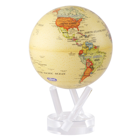 4.5" Antique Beige Revolving Globe