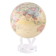8.5" Antique Beige Revolving Globe