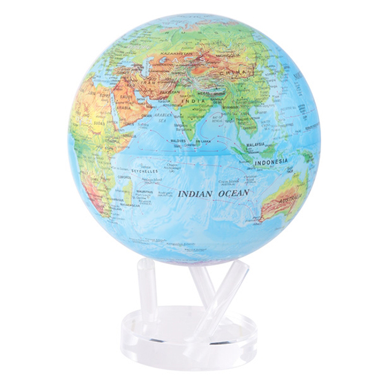 8.5" Blue Ocean Relief Map Revolving Globe