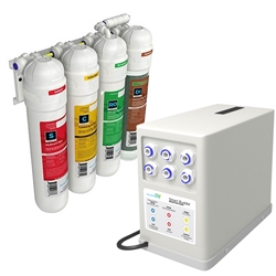 AquaticLife Twist-In Compact 4-Stage RO/DI Unit 100 GPD, Booster Pump, & Towel Package