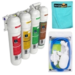 AquaticLife Twist-In Compact 4-Stage RO/DI Unit 100 GPD, Float Valve Kit, & Towel Package