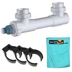 Aqua Ultraviolet Classic 8 Watt White 3/4" UV Sterilizer, THREE Mounting Clips, & Towel Package