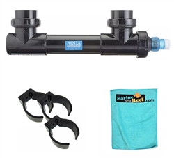 Aqua Ultraviolet Classic 25 Watt Black 3/4" UV Sterilizer, THREE Mounting Clips, & Towel Package