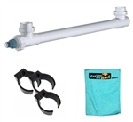 Aqua Ultraviolet Classic 40 Watt White 2" UV Sterilizer, THREE Mounting Clips, & Towel Package