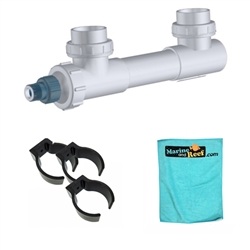 Aqua Ultraviolet Classic 57 Watt White 3/4" UV Sterilizer, THREE Mounting Clips, & Towel Package