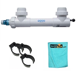 Aqua Ultraviolet Classic 57 Watt White 3/4" UV Sterilizer w/ Wiper, THREE Mounting Clips, & Towel Package