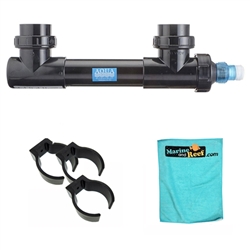 Aqua Ultraviolet Classic 57 Watt Black 3/4" UV Sterilizer, THREE Mounting Clips, & Towel Package