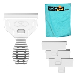 Continuum Aquatics AquaBlade-M Scraper, Short, Steel, Replacement Blade 3-Pack, & Towel Package