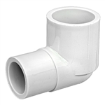 Dura Schedule 40 PVC 90 Street Elbow 1" Spg X 1" Slip White