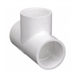 Dura Schedule 40 PVC Tee 1" Slip X 1" Slip X 1" Slip White