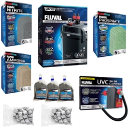 Fluval 407 Canister Filter w/ High Performance Media & UV Upgrade Package