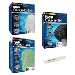 Fluval 306/307 406/407 Canister Filter CLEANER (w/ Phosphate) Monthly Maintenance Kit Package