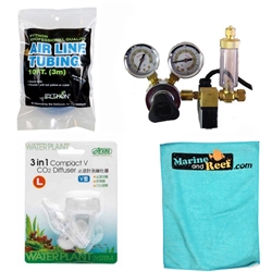 Milwaukee Instruments Aquarium MA957 CO2 Regulator, Python Airline Tubing, Ista Diffuser & Towel Package