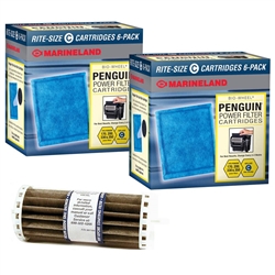 Marineland Penguin BIO-Wheel 200 & 350 Rite-Size C Replacement Filter Cartridge 12-Pack & Bio-Wheel Assembly Package