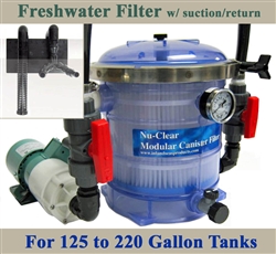 Freshwater 125 to 220 Gallon Tank Nu-Clear Filter, Iwaki Pump, Suction/Return & Plumbing Package