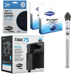 Seachem Tidal 75 Power Filter, Matrix Carbon, Purigen & OASE HeatUp 200W Heater Freshwater Package