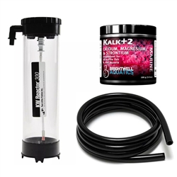 Two Little Fishies KW Reactor 300, Brightwell Aquatics Kalk+2 450 grams, & 1/2" Black Hose Package