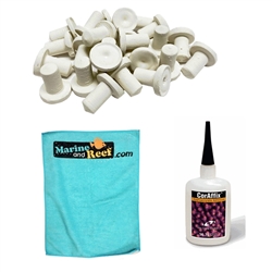 Bulk Coral Plugs 25 pack, CorAffix Pro Adhesive Gel, & Towel Package