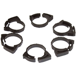 Two Little Fishies 3/4" Black Hose Clamps, 6-Pack