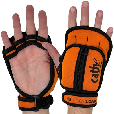 Cathe MicroLoad Adjustable 1lb Orange Weight Gloves