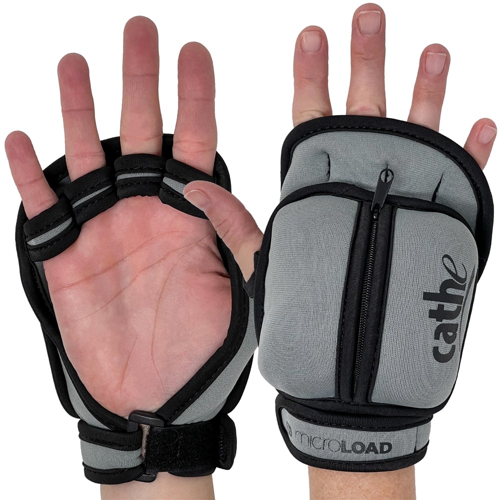 Cathe MicroLoad Adjustable Grey Weight Gloves - 2lb Each