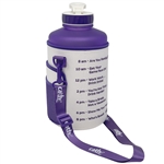 Cathe Half Gallon Motivational Water Bottle with Insulated Carry Sleeve - Purple/Teal