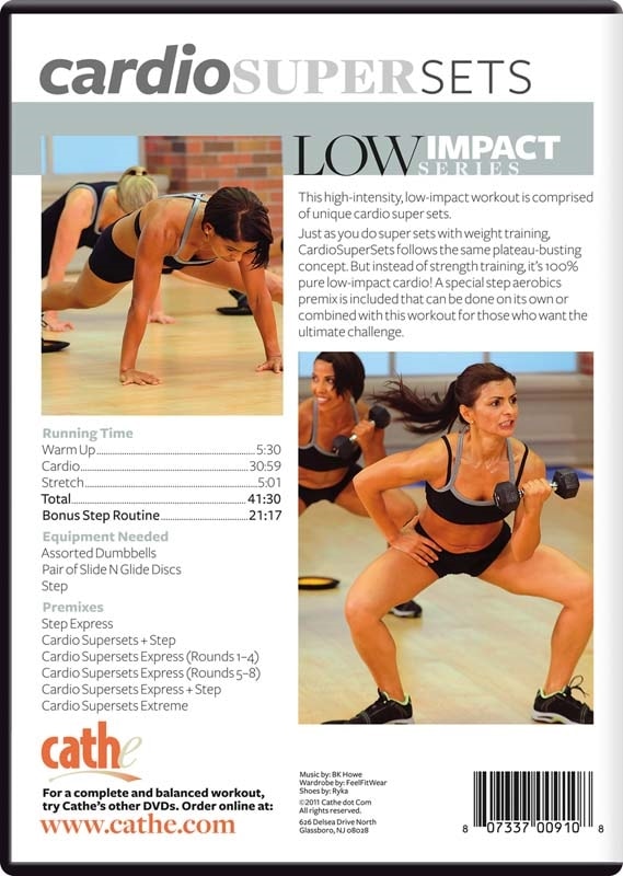 Cathe low impact Cardio SuperSets workout exercise DVD