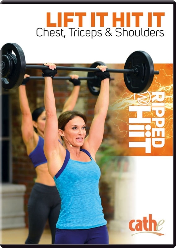 Cathe Friedrich Lift it Hit it upper body Chest, Tris, Shoulders strength training  workout and upper body exercise DVD