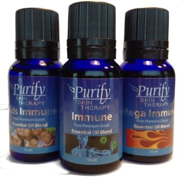 Immune trilogy pack includes immune, mega immune, kids immune essential oil blends | Purify skin therapy